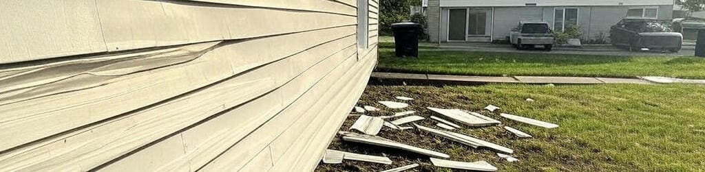 damaged siding from a wind storm