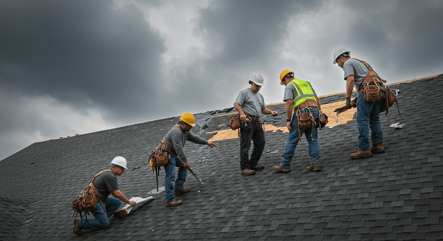 Storm damage inspection team in McHenry County assessing hail damage