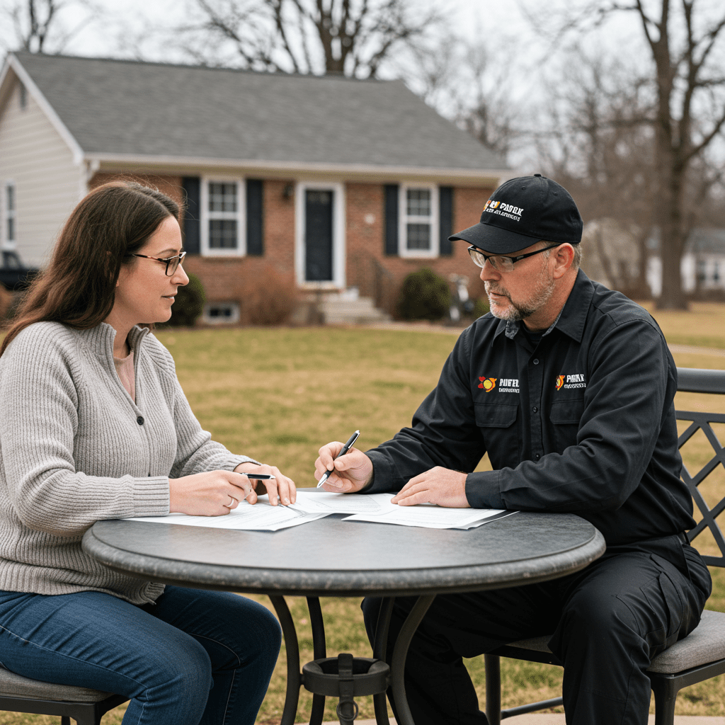 Contractor helping with hail damage insurance claim in Illinois