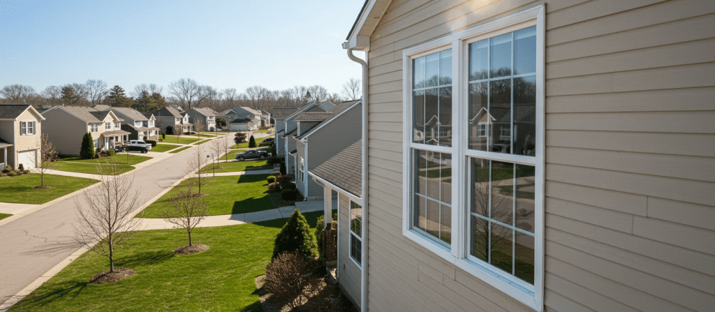 Energy-efficient windows on a McHenry home, showcasing modern design and insulation