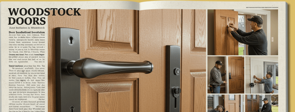 A newly installed front door on a Woodstock home, enhancing security and curb appeal