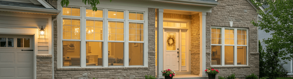 Crystal Lake home with beautiful new windows and doors, enhancing curb appeal