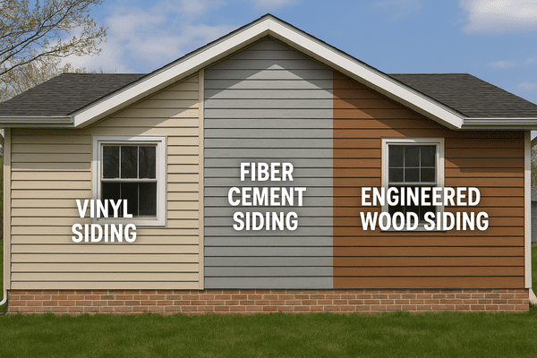 Engineered wood siding on McHenry house