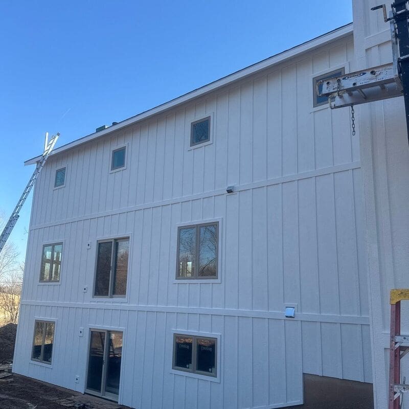 Complete Wall of Siding Finished wall of LP Smartside siding.