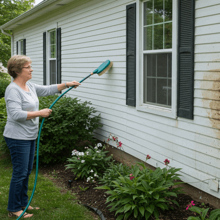 Cleaning siding on a Woodstock IL home
