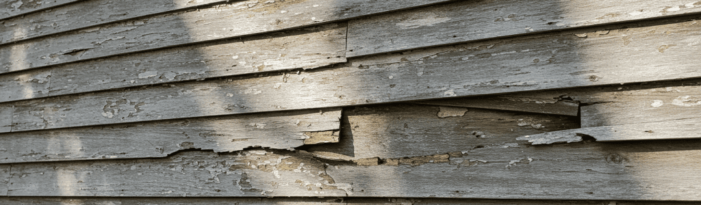 Siding that was not maintained well. Needs replacement.