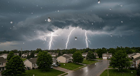 Hail-Damaged Roof in Fort Atkinson, Wisconsin Damaged roof in Fort Atkinson after the Wisconsin hail storm on April 18, 2025