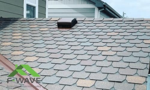 F-Wave Shingles Mchenry County Illinois Picture of a close up of the F-wave synthetic shingle.
