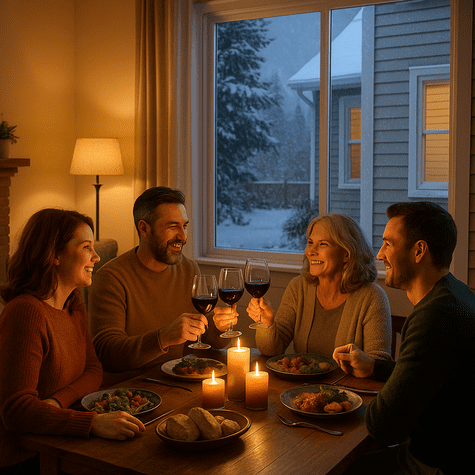 Family enjoying a warm and cozy home thanks to energy-efficient insulated siding in McHenry County.