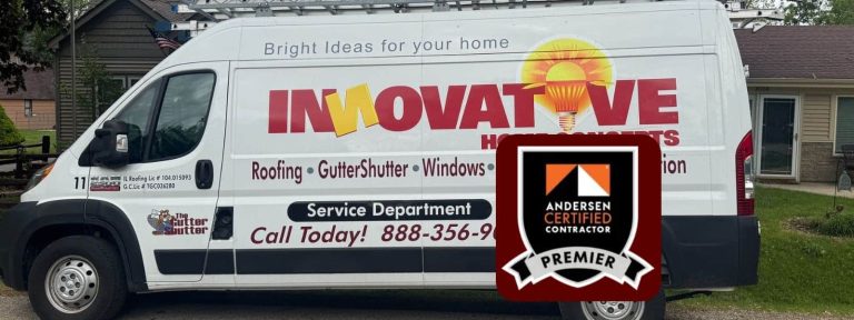 Picture of an Innovative Van that shows Innovative Home Concepts, Andersen Certified Contractor, Premier level logo
