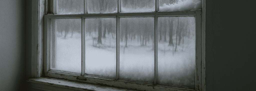 An old wood window that is very much not energy efficient.