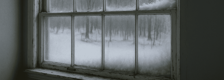 An old wood window that is very much not energy efficient.