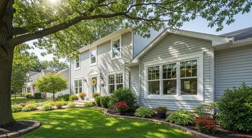 A close-up view of the multi-chambered construction of an energy-efficient vinyl window frame.
