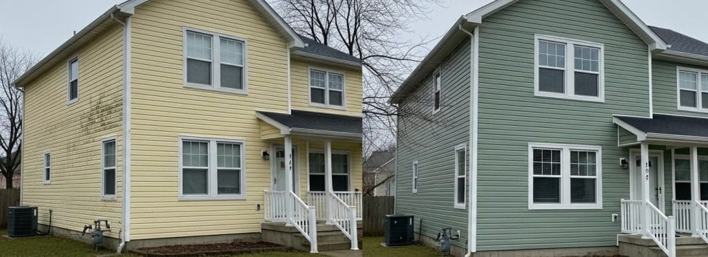 Viny Siding Trends of 2025 before and after picture
