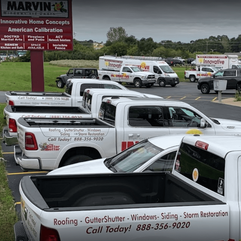 Innovative-Home-Concepts-Truck-Fleet-Crystal-Lake-IL.jpg The Innovative Home Concepts fleet of service trucks parked at their headquarters, ready to serve homeowners in Crystal Lake and McHenry County.