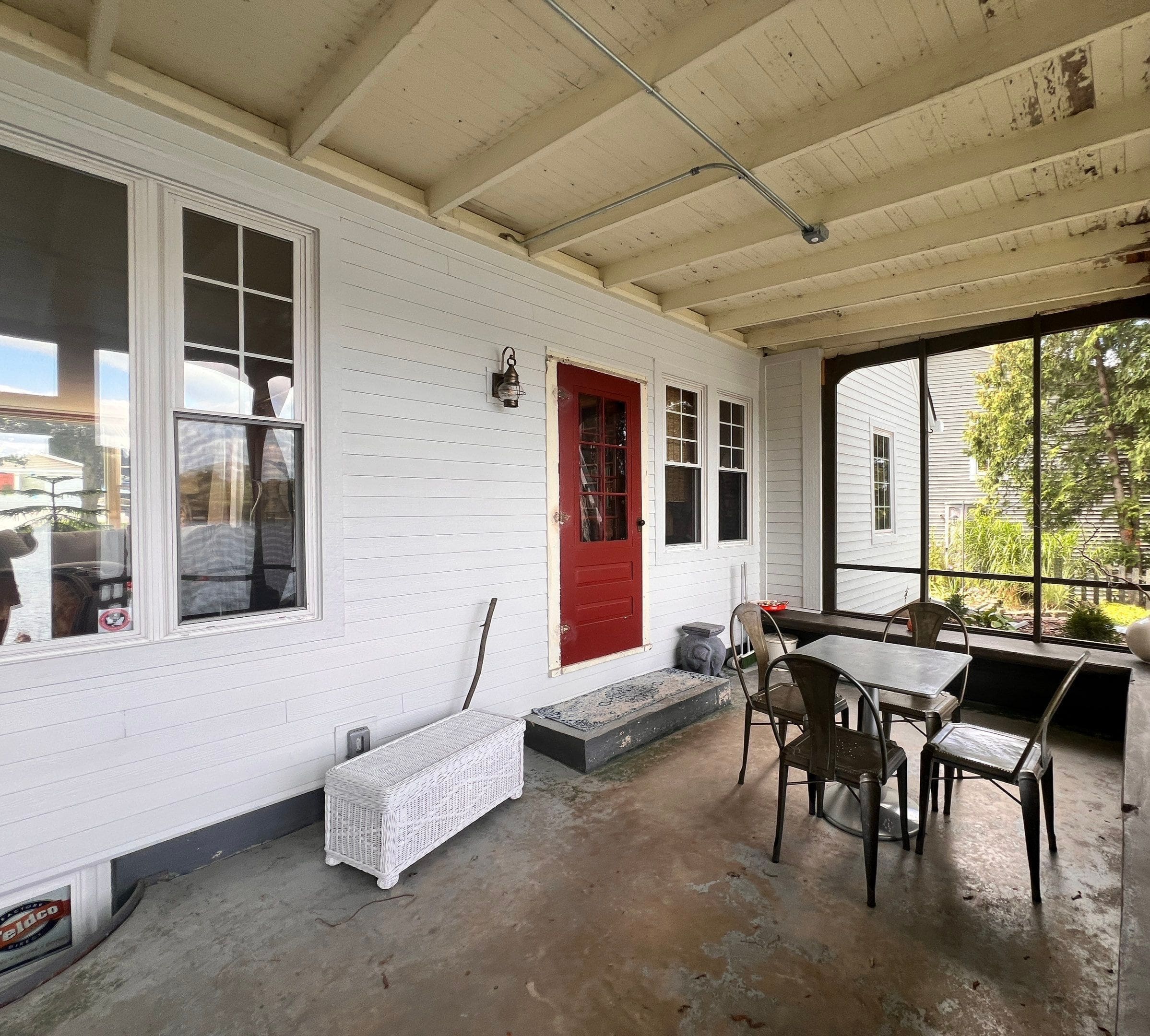 Hardie installed in a porch area