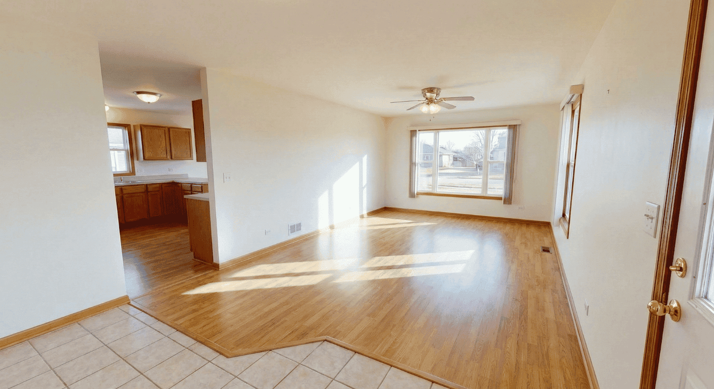 Emptied and cleaned foreclosure property interior ready for inspection and sale after cleanout by Innovative Home Concepts in McHenry County