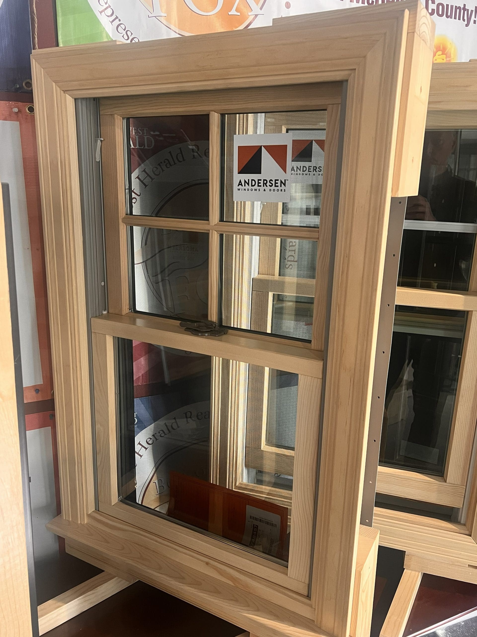 Andersen 400 Series wood-clad window sample at IHC showroom