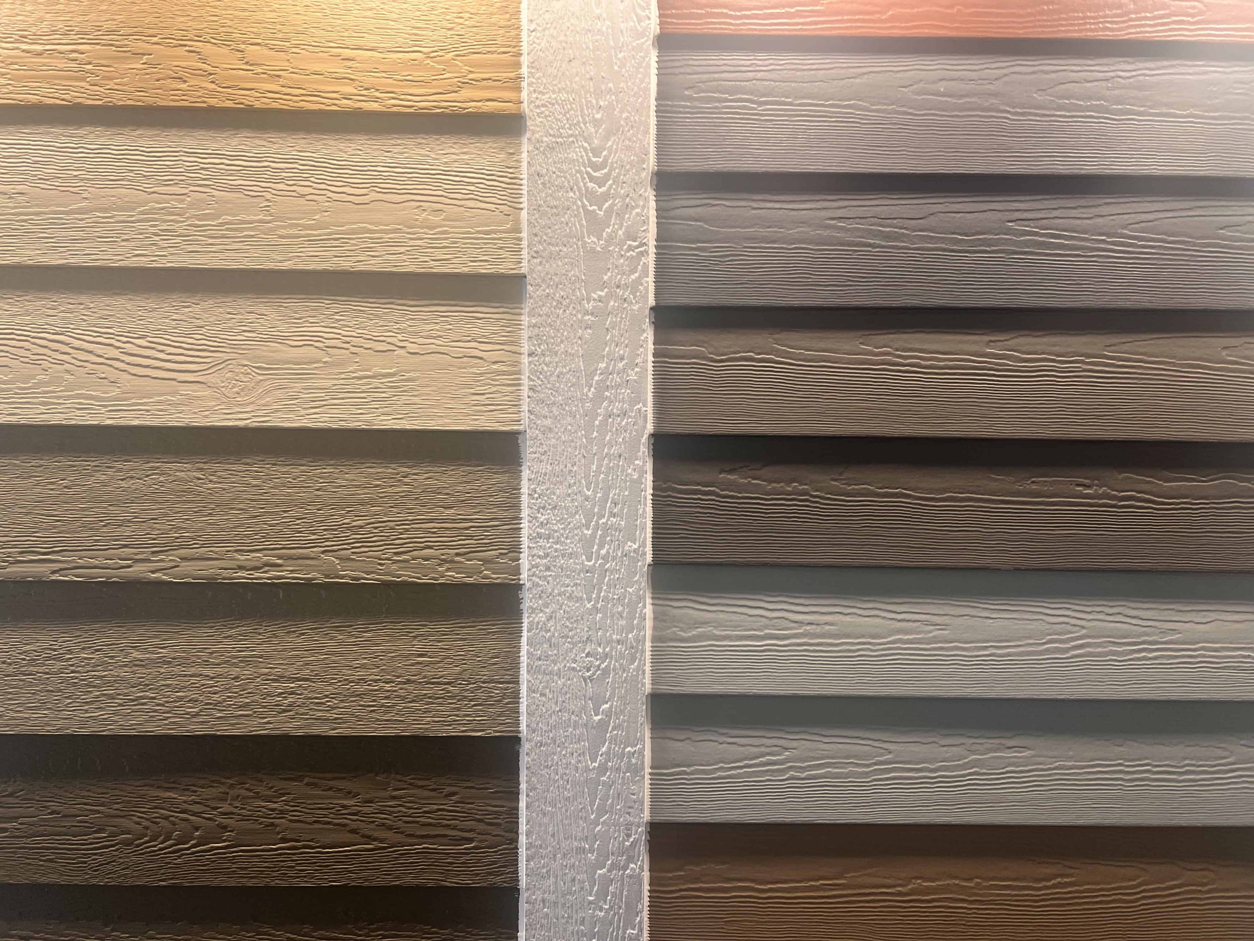 James Hardie and LP SmartSide samples compared side by side