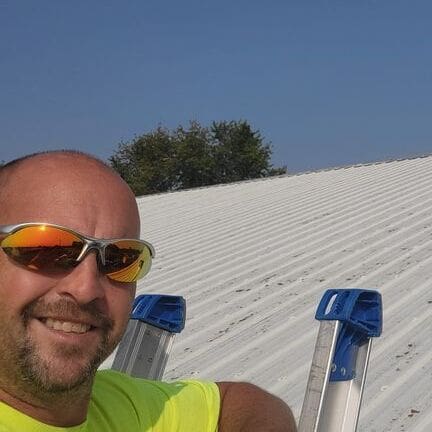 IHC team inspecting a commercial roof in McHenry County