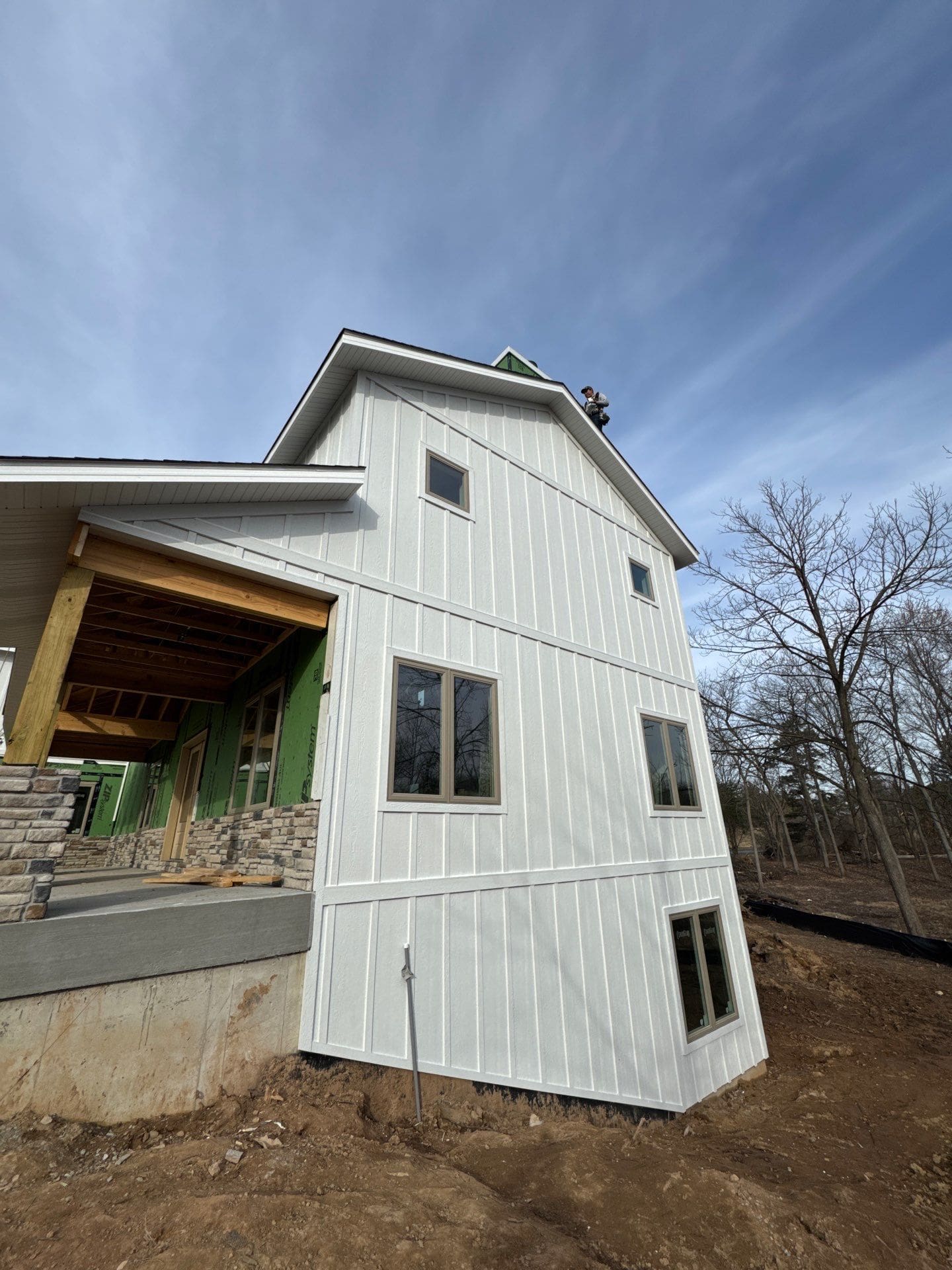 LP SmartSide panel siding on a residential exterior