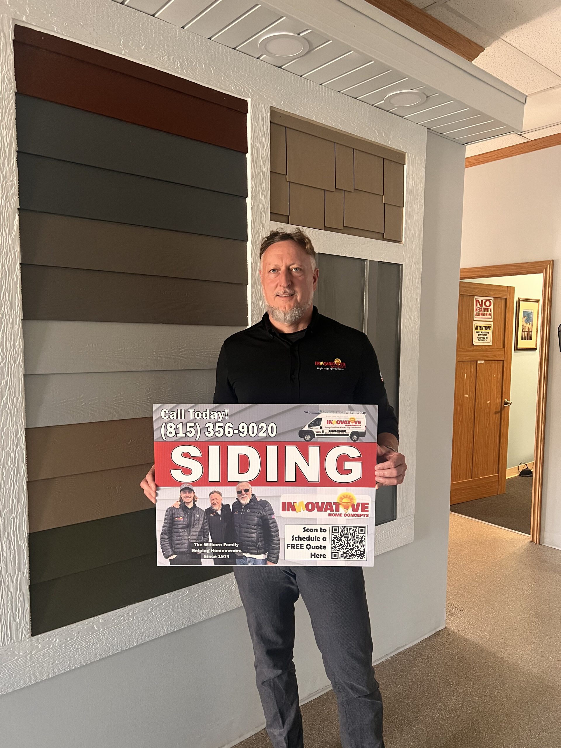 Rhett Wilborn of Innovative Home Concepts at the Hardie display