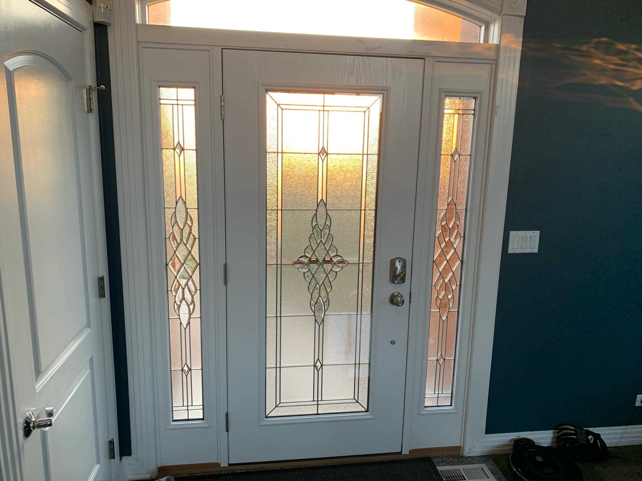Fiberglass door interior view
