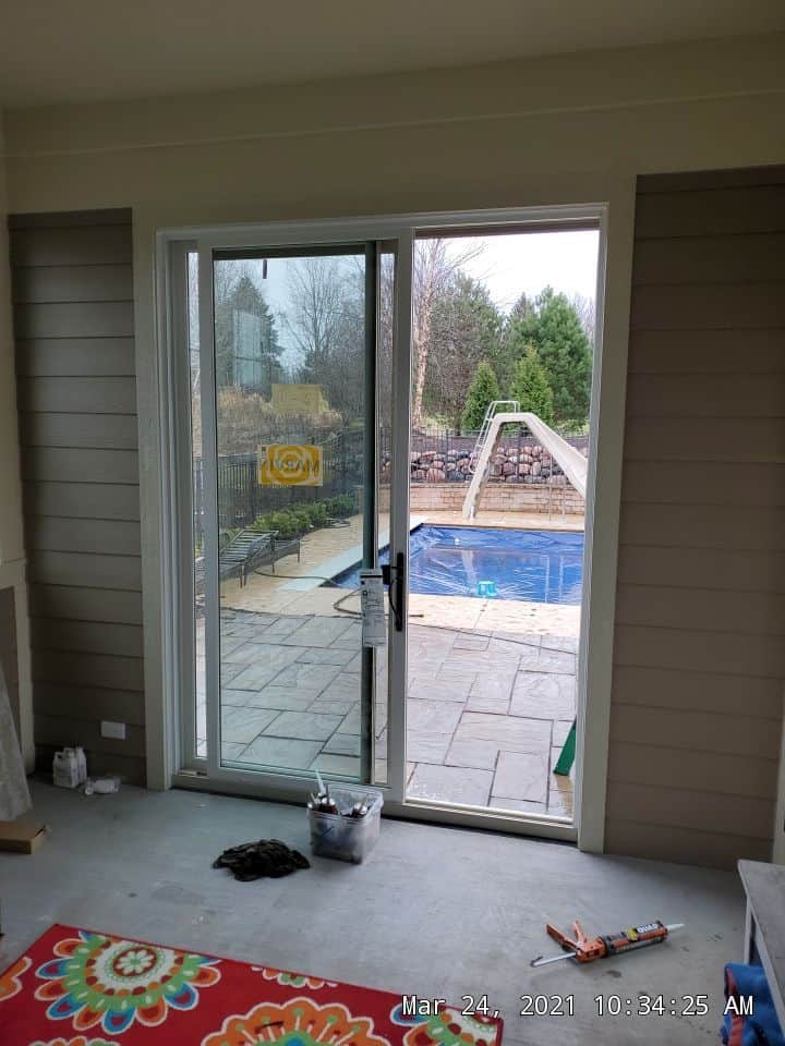 Interior sliding glass door with pool access Crystal Lake