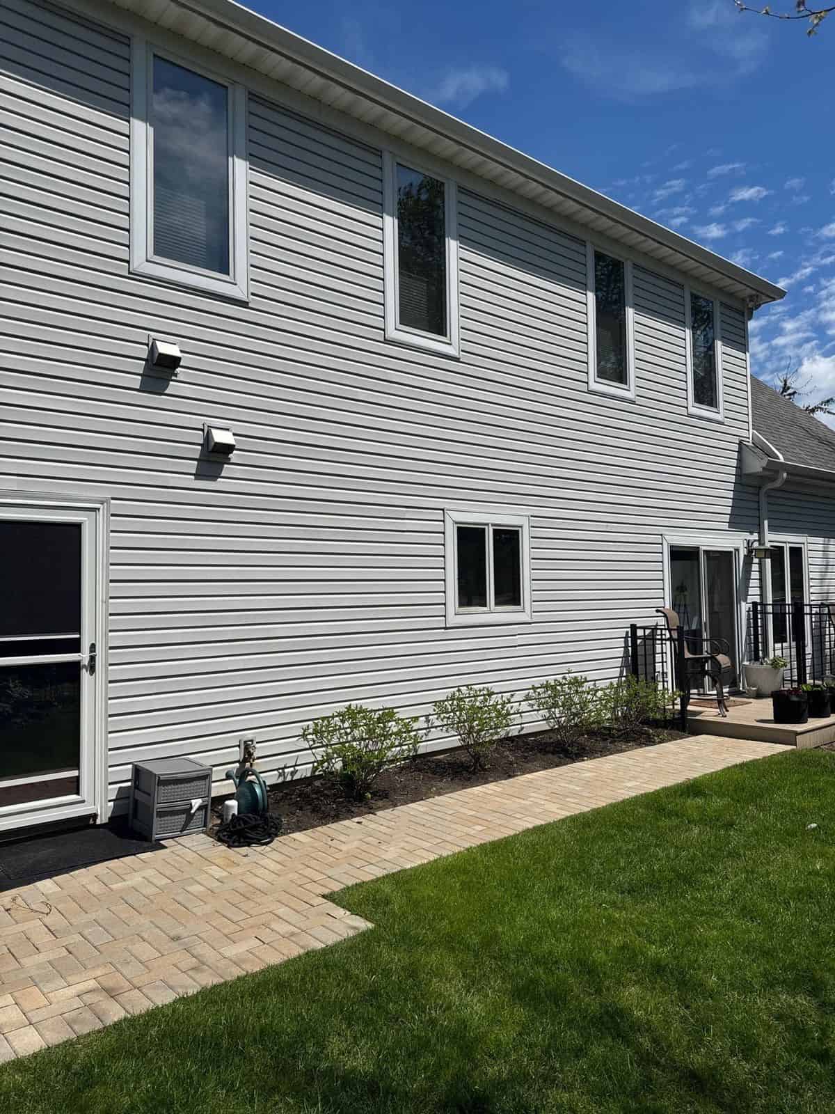 James Hardie Fiber Cement Siding before replacement at N Snuff Valley Rd, Cary IL