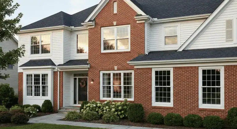 New Andersen double-hung windows on a Vernon Hills home exterior